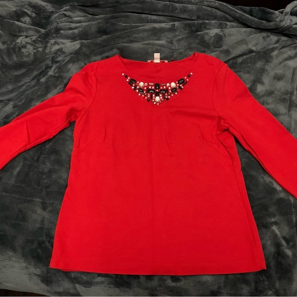 Red Blouse with Jewels - Picture 1 of 3